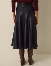 Dianne Faux Leather Midi Skirt, Black (BLACK), large