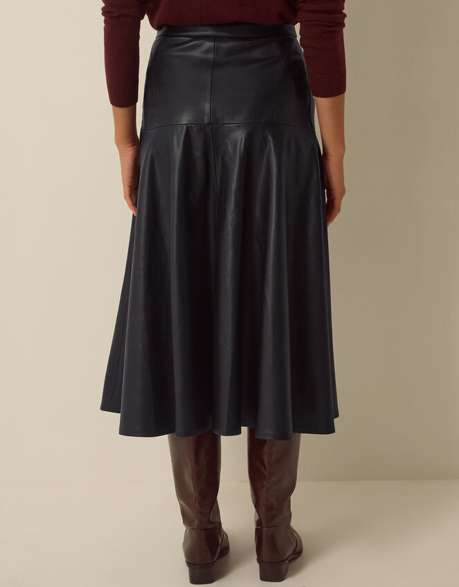 Dianne Faux Leather Midi Skirt, Black (BLACK), large
