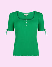 Mirla Beane Organic Cotton Ribbed Top, Green (GREEN), large