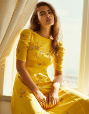 ARTISAN Lilah Floral Embellished Dress, Yellow (YELLOW), large
