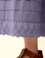 East Betsy Cotton Poplin Midi Skirt, Blue (BLUE), large