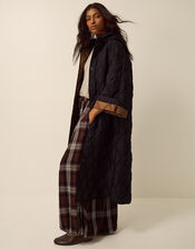 Andi Quilted Longline Coat, Black (BLACK), large
