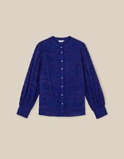 Jane Jacquard Blouse, Blue (COBALT), large