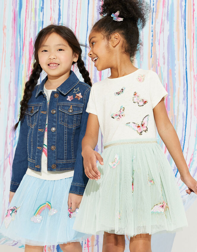Butterfly Disco Dress, Blue (AQUA), large