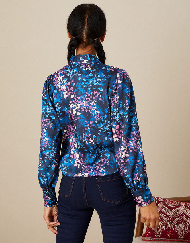 Roodie Animal Print Blouse, Blue (NAVY), large