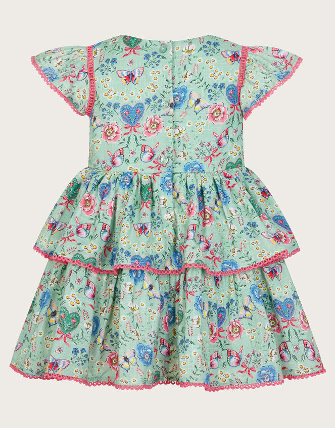 Baby All-Over Butterfly Print Dress, Green (GREEN), large