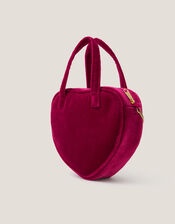 Embroidered Initial Heart Bag, Red (BURGUNDY), large