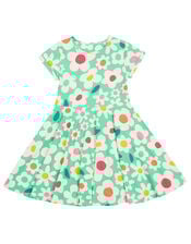 Frugi Spring Printed Skater Dress, Green (GREEN), large