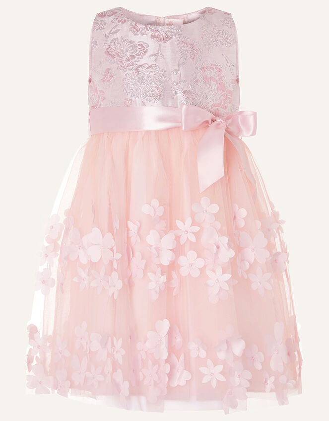 Baby Ivy Jacquard Petal Dress , Pink (PINK), large