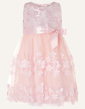Baby Ivy Jacquard Petal Dress , Pink (PINK), large