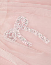 Embellished Bow Cape Sleeve Dress, Pink (PINK), large