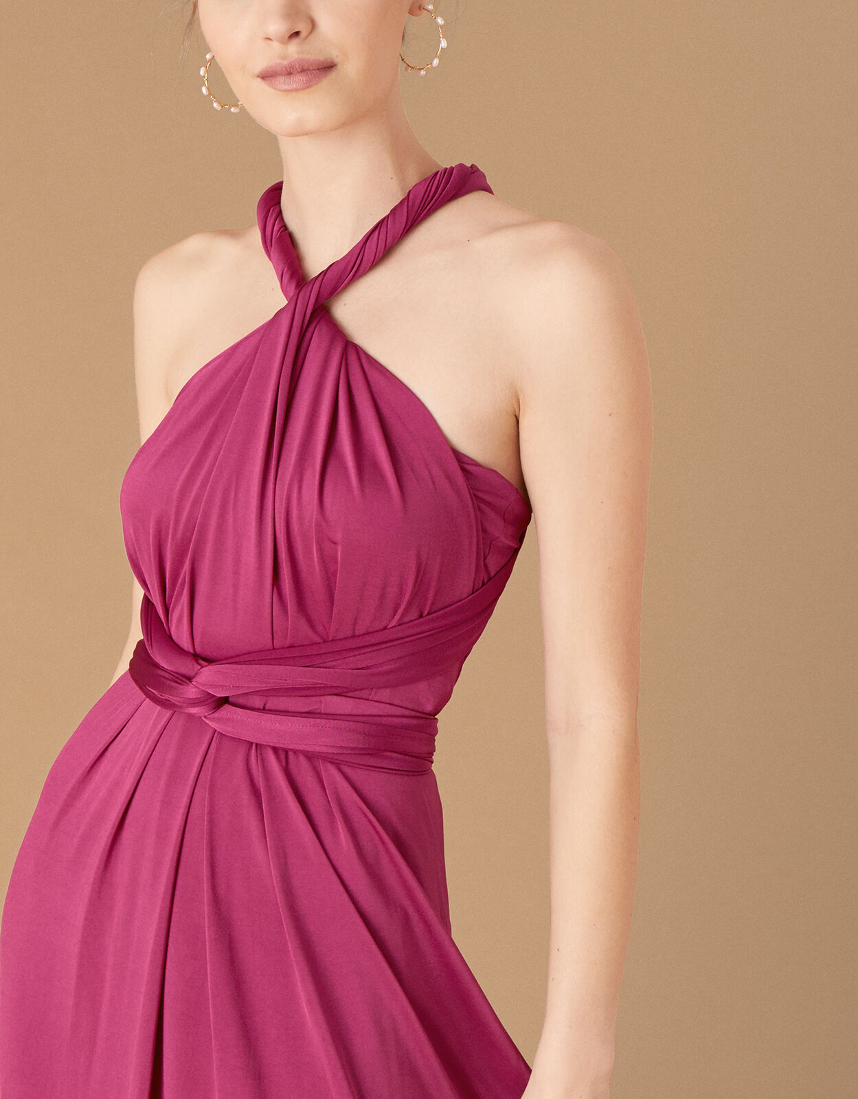 Monsoon pink top bridesmaid dress