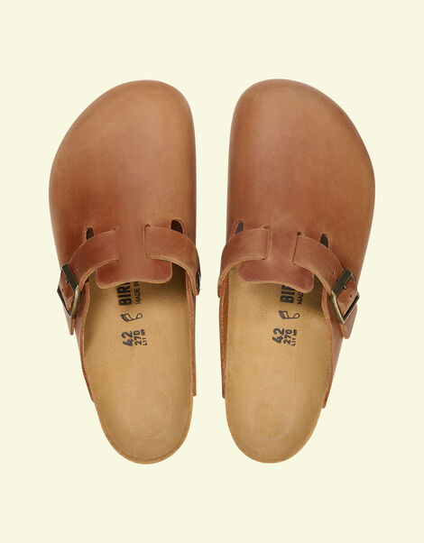 Birkenstock Boston Leather Clogs, Brown (BROWN), large