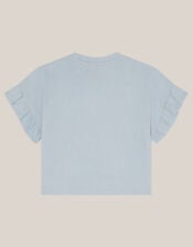 The Bright Side Frill T-Shirt, Blue (BLUE), large