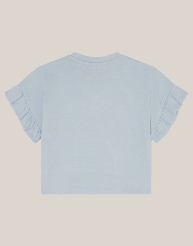 The Bright Side Frill T-Shirt, Blue (BLUE), large