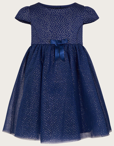 Baby Freya Glitter Dress Blue, Blue (NAVY), large