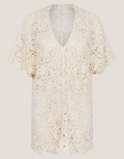 Ren Crochet Collared Blouse, Ivory (IVORY), large