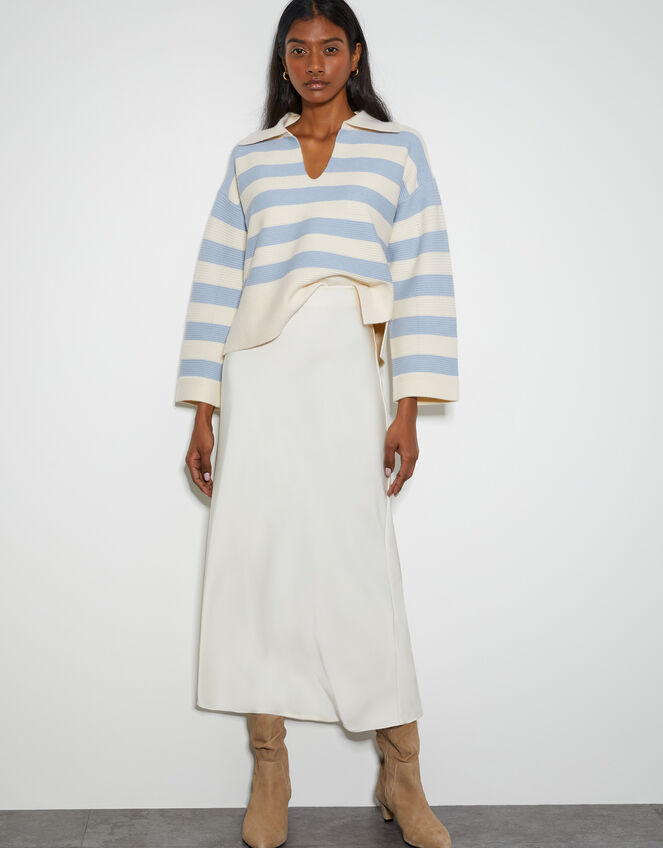 Shay Stripe Collar Sweater, Blue (PALE BLUE), large