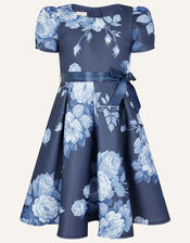 Floral Scuba Dress, Blue (NAVY), large