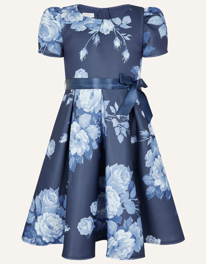 Floral Scuba Dress, Blue (NAVY), large