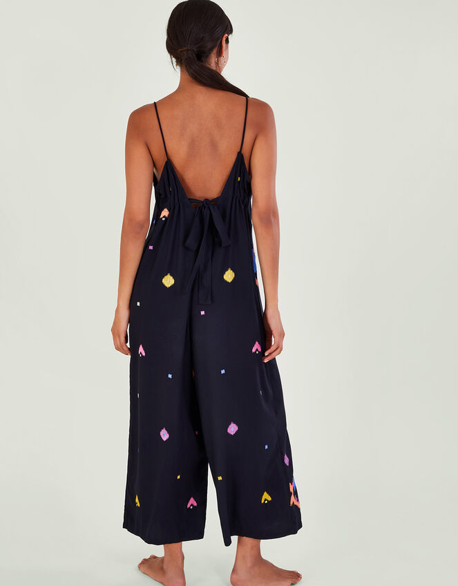 Giovanni Embroidered Jumpsuit, Black (BLACK), large