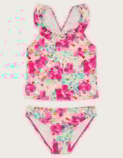 Tropical Floral Ruffle Tankini Set, Multi (MULTI), large