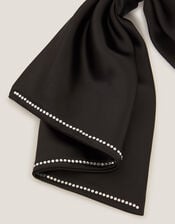 Waterfall Bow Hair Clip, Black (BLACK), large