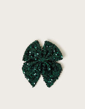 Sequin Bow Hair Clip, , large