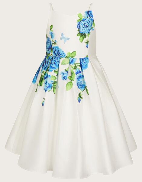 Romany Roses Duchess Twill Dress, Ivory (IVORY), large