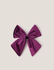 Luxe Velvet Bow Hair Clip, Purple (PURPLE), large