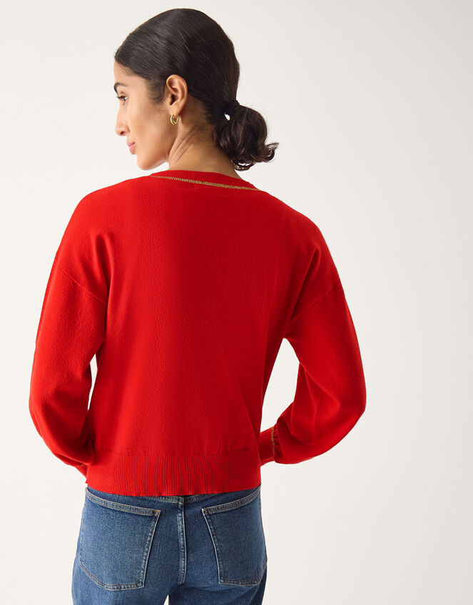 Nolan Knit Bomber Jacket, Red (RED), large