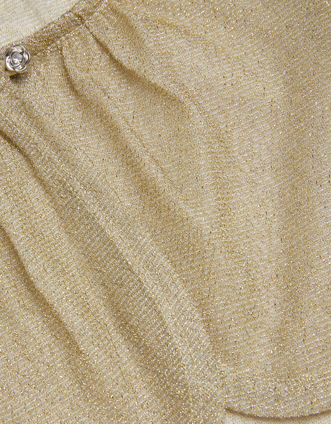 Glitter Puff Sleeve Cardigan, Gold (GOLD), large