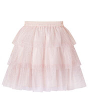 Metallic Top and Tiered Skirt Set, Pink (PINK), large