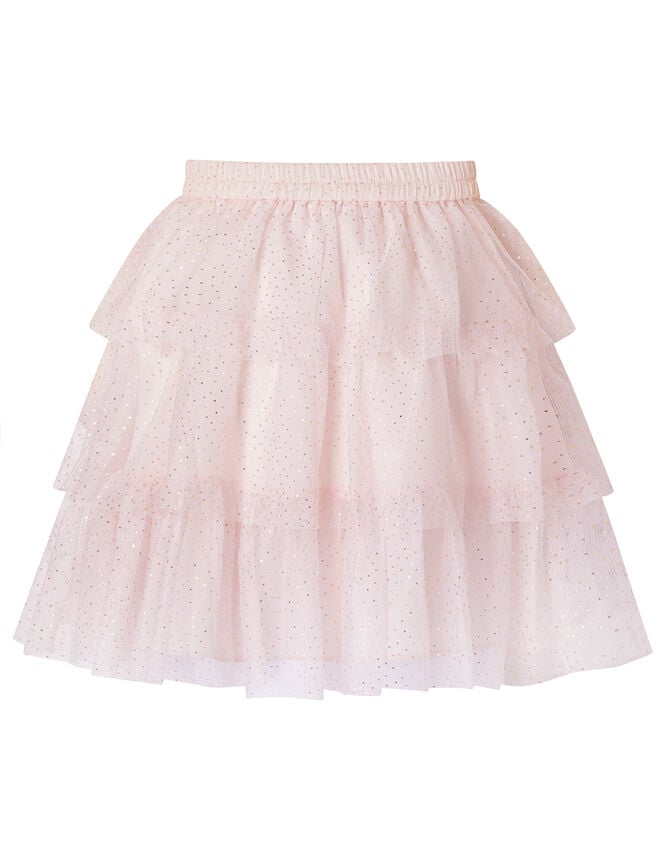 Metallic Top and Tiered Skirt Set, Pink (PINK), large