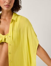 Anaka Beach Cover Up Shirt, Green (LIME), large