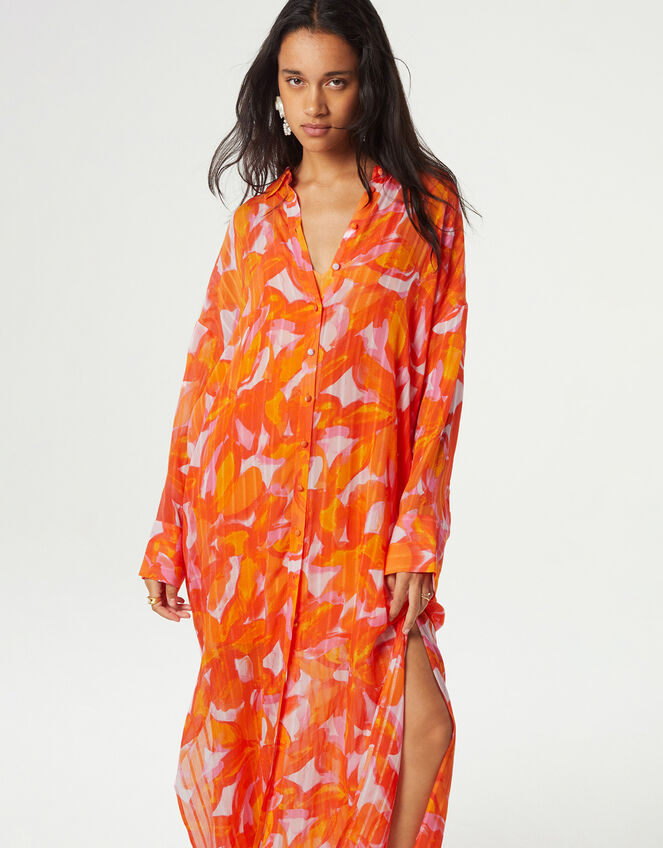 Fabienne Chapot Print Shirt Dress, Orange (ORANGE), large