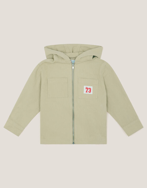 Hooded Twill Shacket, Natural (STONE), large