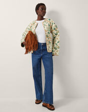 Saoirse Reversible Floral Quilted Jacket, Ivory (IVORY), large