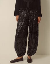 Selah Sequin Balloon Trousers, Black (BLACK), large