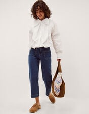 Nicole Detachable Bow Shirt, White (WHITE), large