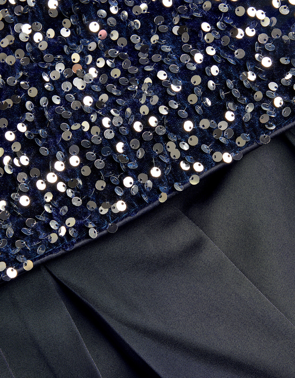 Isabella Sequin Top and Satin Trousers Set Blue
