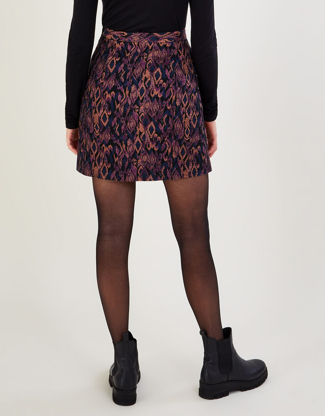 Joanne Metallic Jacquard Skirt, Purple (PURPLE), large