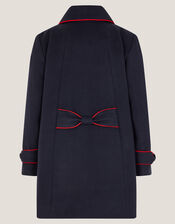 Piped Bow Coat, Blue (NAVY), large
