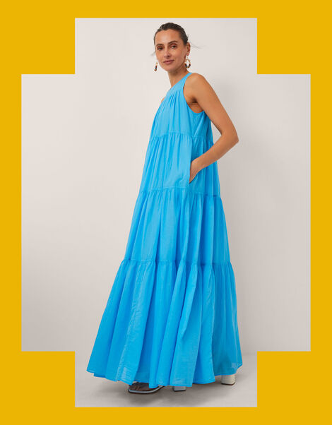 Devotion Twins Lack Sleeveless Maxi Dress, Blue (BLUE), large
