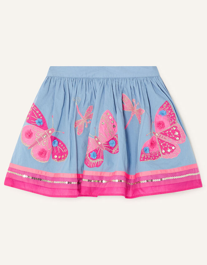 Dragonfly and Butterfly Skirt, Blue (BLUE), large