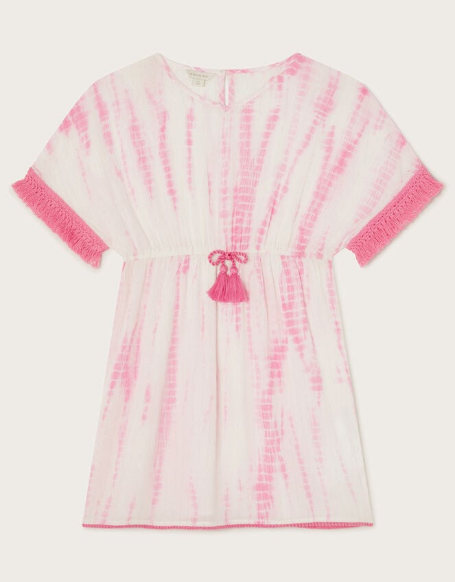 Tie Dye Metallic Kaftan, Pink (PINK), large