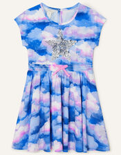 Sequin Star Cloud Print Jersey Top, Multi (MULTI), large