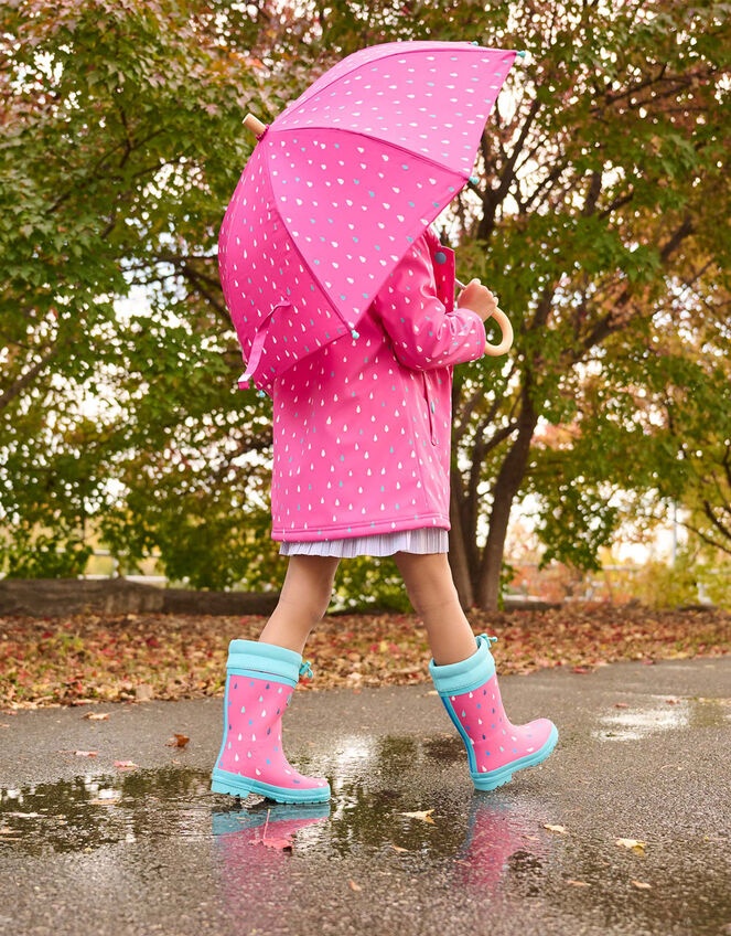 Hatley Rain Drop Colour Changing Coat, Pink (PINK), large