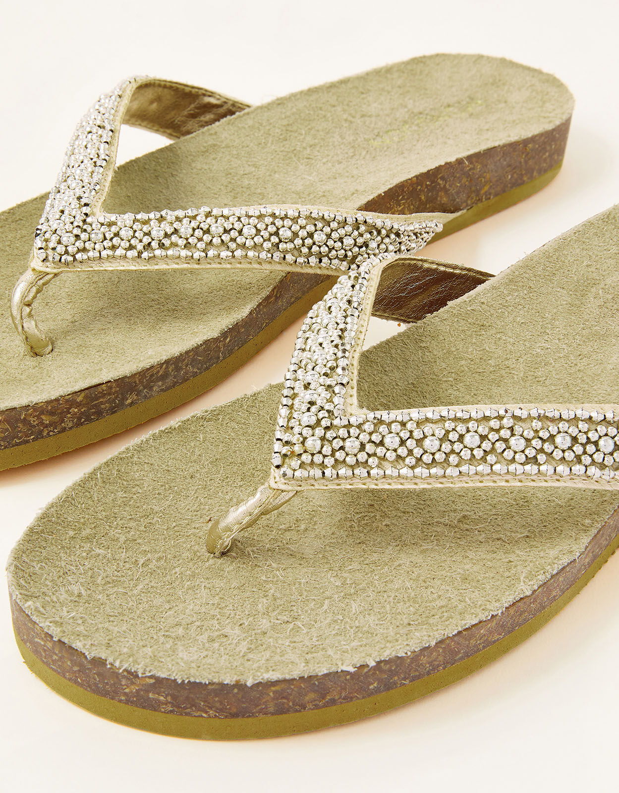 embellished toe post sandals
