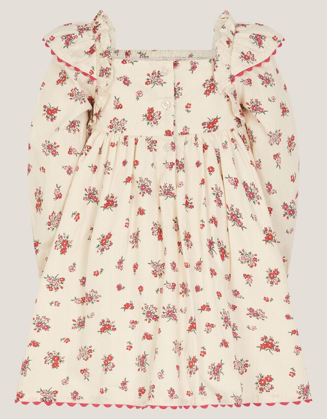 Baby Ditsy Floral Smock Dress, Ivory (IVORY), large